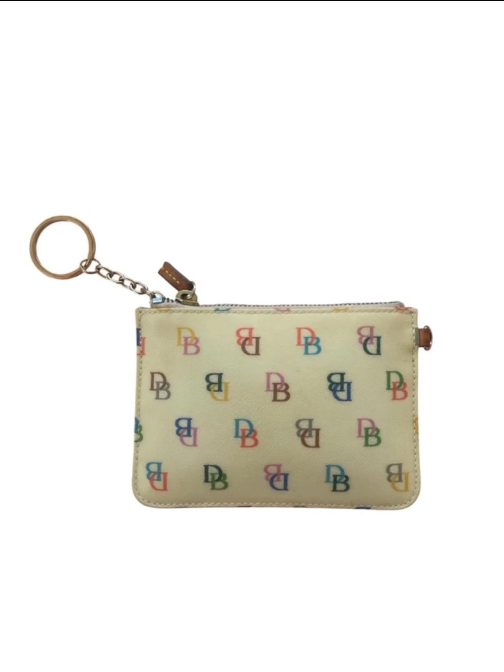 Vintage Dooney & Bourke Y2K Rainbow Monogram Keyring Coin Pouch